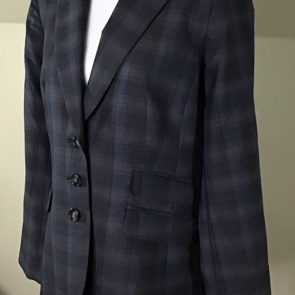 Pendleton Wool Plaid Blazer Blue Grey Vintage - Picture 8 of 8